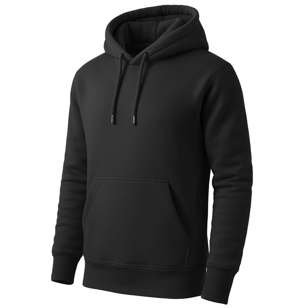 Men’s Heavyweight Fleece-Lined Pullover Hoodie – Black