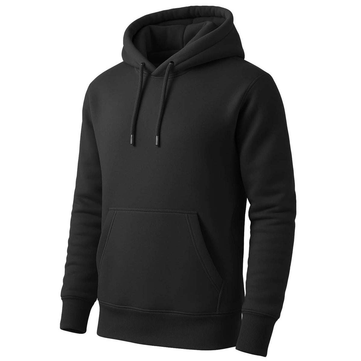 Men’s Heavyweight Fleece-Lined Pullover Hoodie – Black