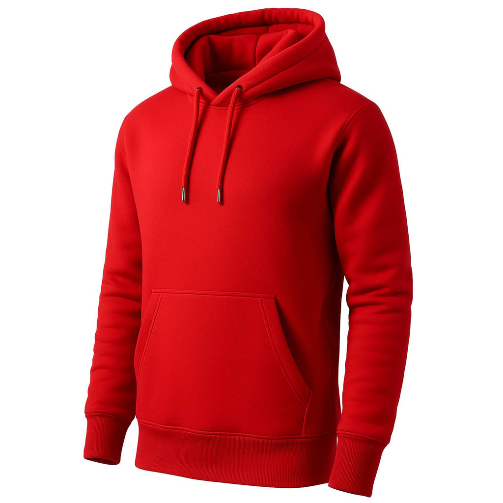 Men’s Heavyweight Fleece-Lined Pullover Hoodie – Red
