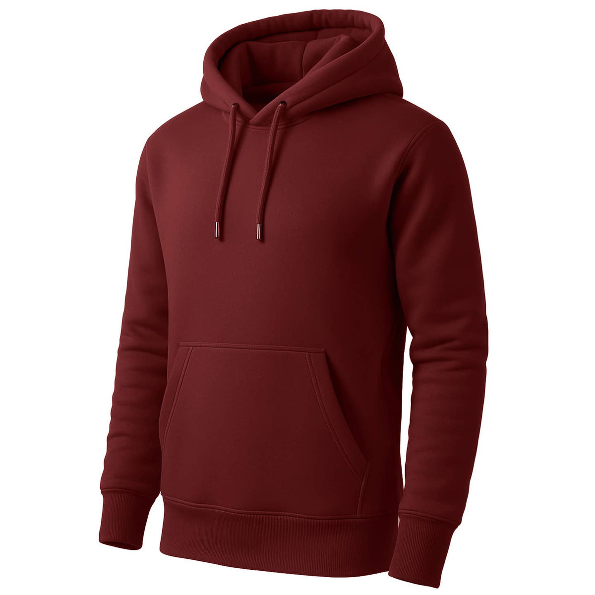 Men’s Heavyweight Fleece-Lined Pullover Hoodie – Burgundy